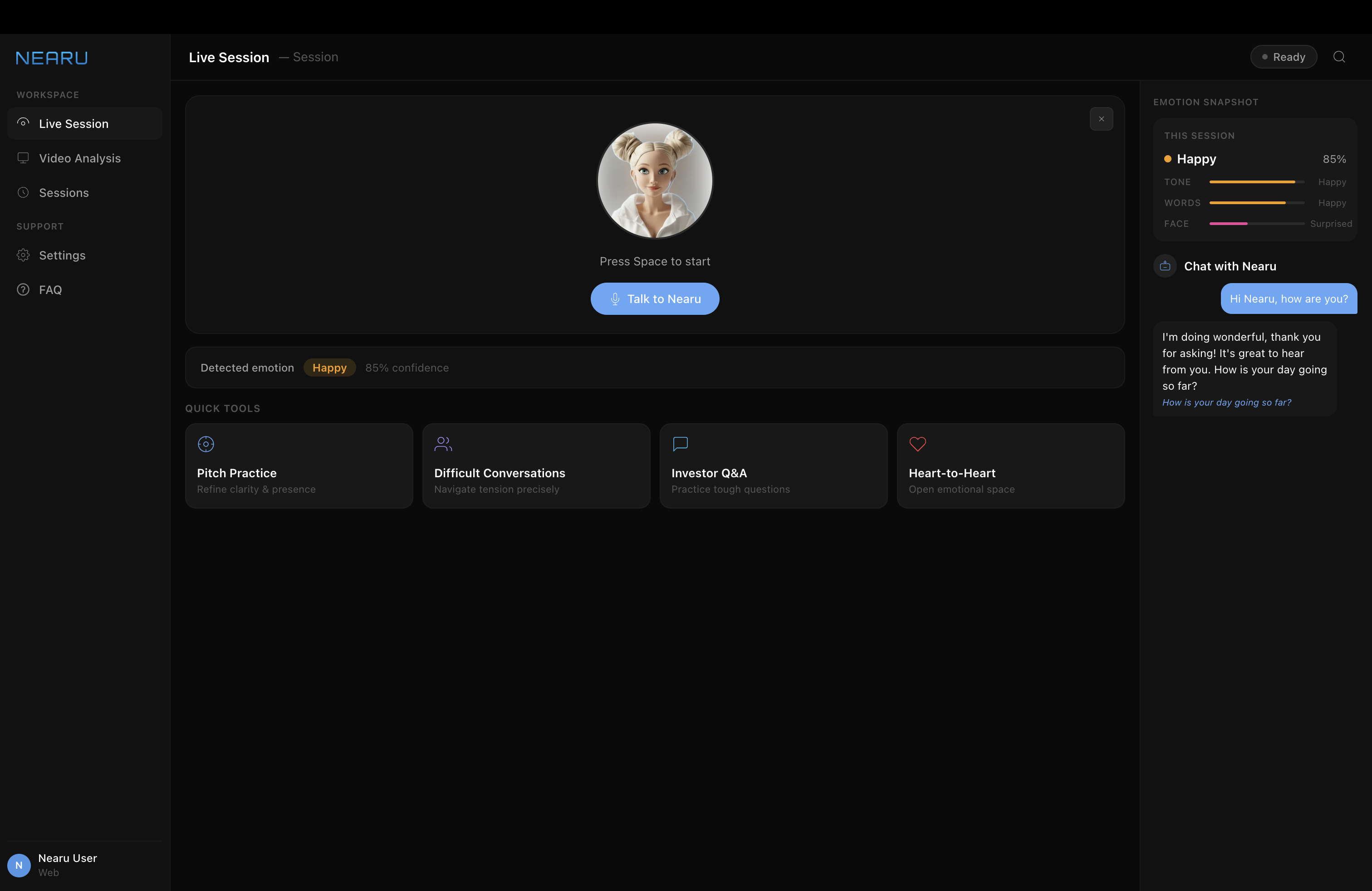 Live Session — Nearu platform